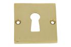 Square key rosette "Bauhaus" in polished brass