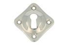 Diagonally mounted key escutcheon nickel